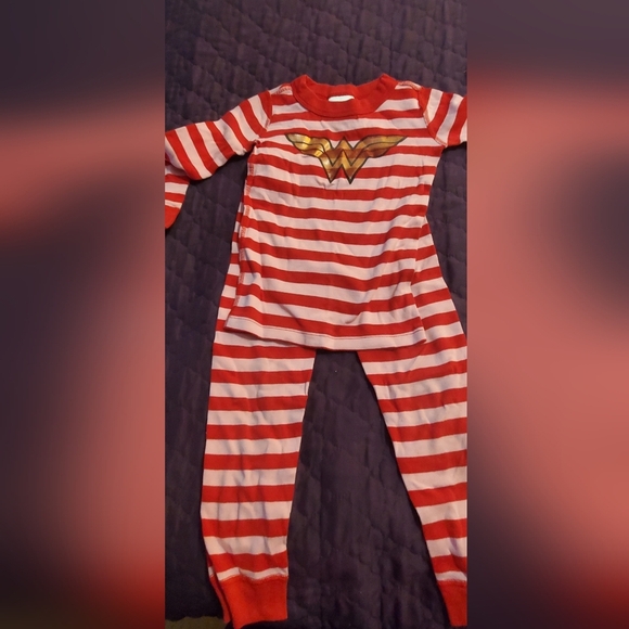 Hanna Andersson Toddler EUC- Red and Pink Striped Pajama Set - Picture 1 of 3
